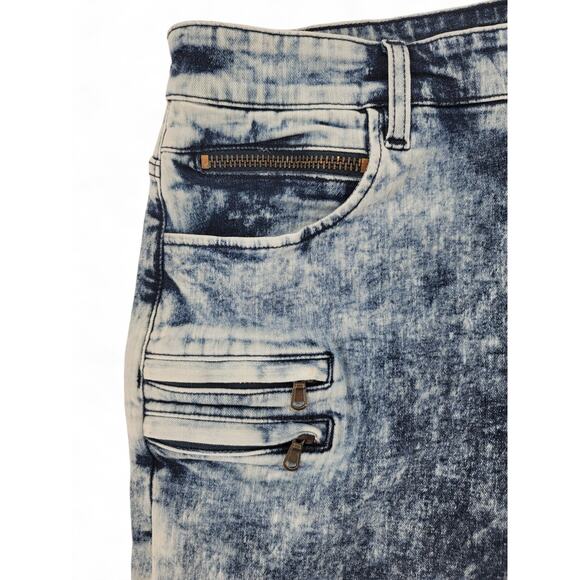 Rockstar‎ Original Men’s Acid Wash Utility Shorts Size 34 Zip Pockets Y2K Style - Picture 3 of 4